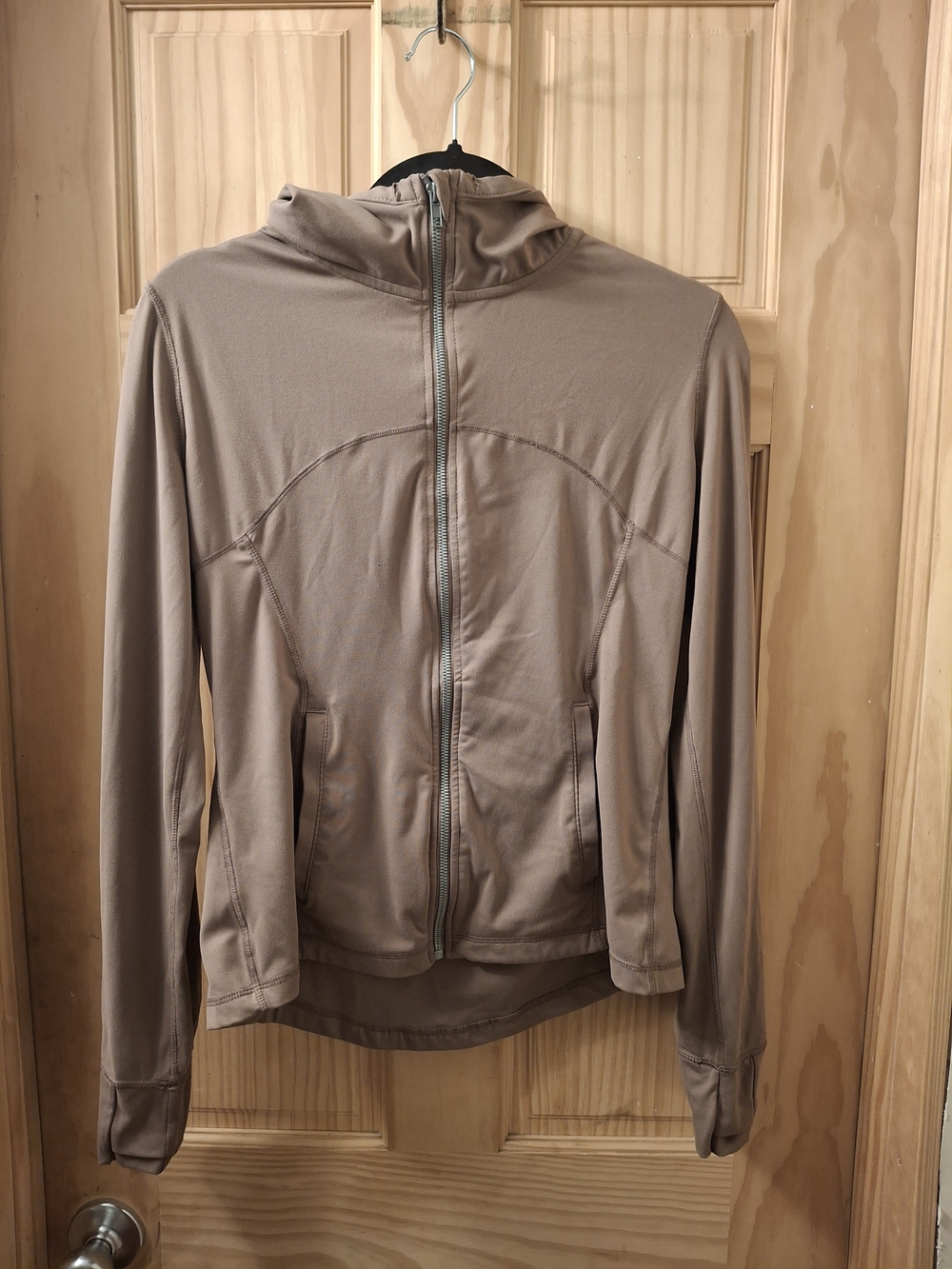 Light Brown Kid's Zip-Up Hooded Shirt